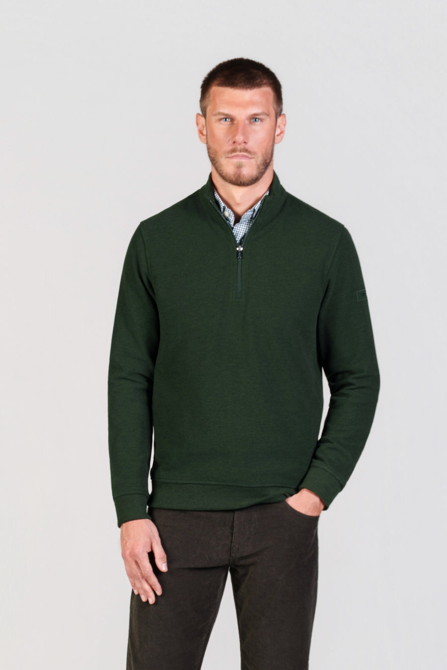 Dark Green Half-Zip Sweatshirt