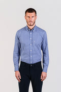 Dark Blue & White Check Shirt