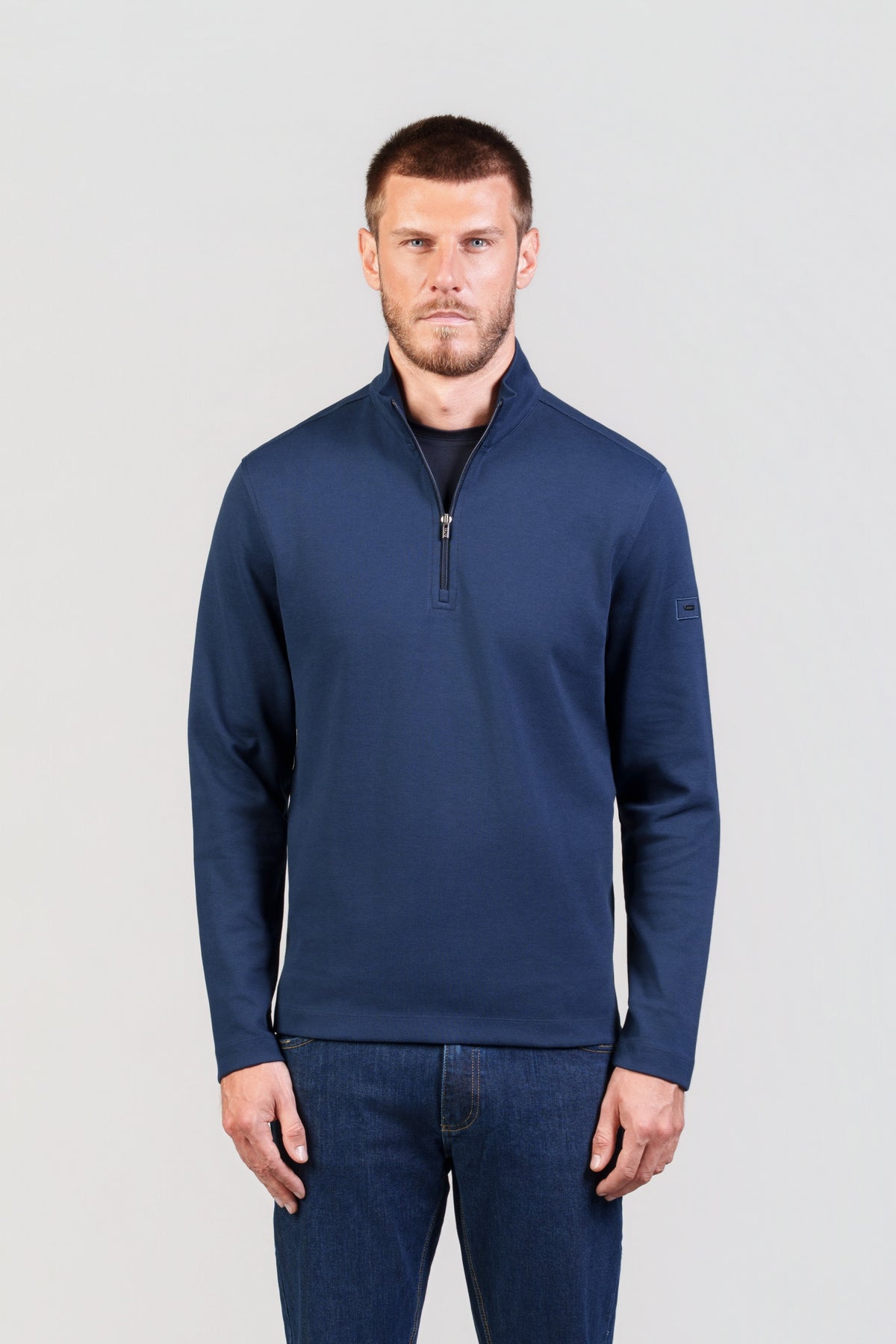 Navy Half-Zip Sweatshirt