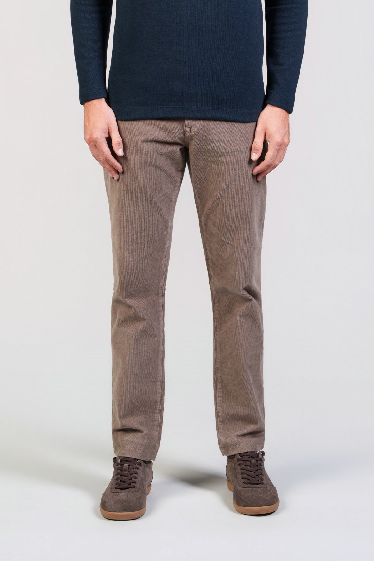 Beige Five-Pocket Trousers