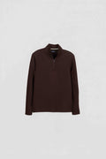 SWEAT BROWN HALF ZIP wac