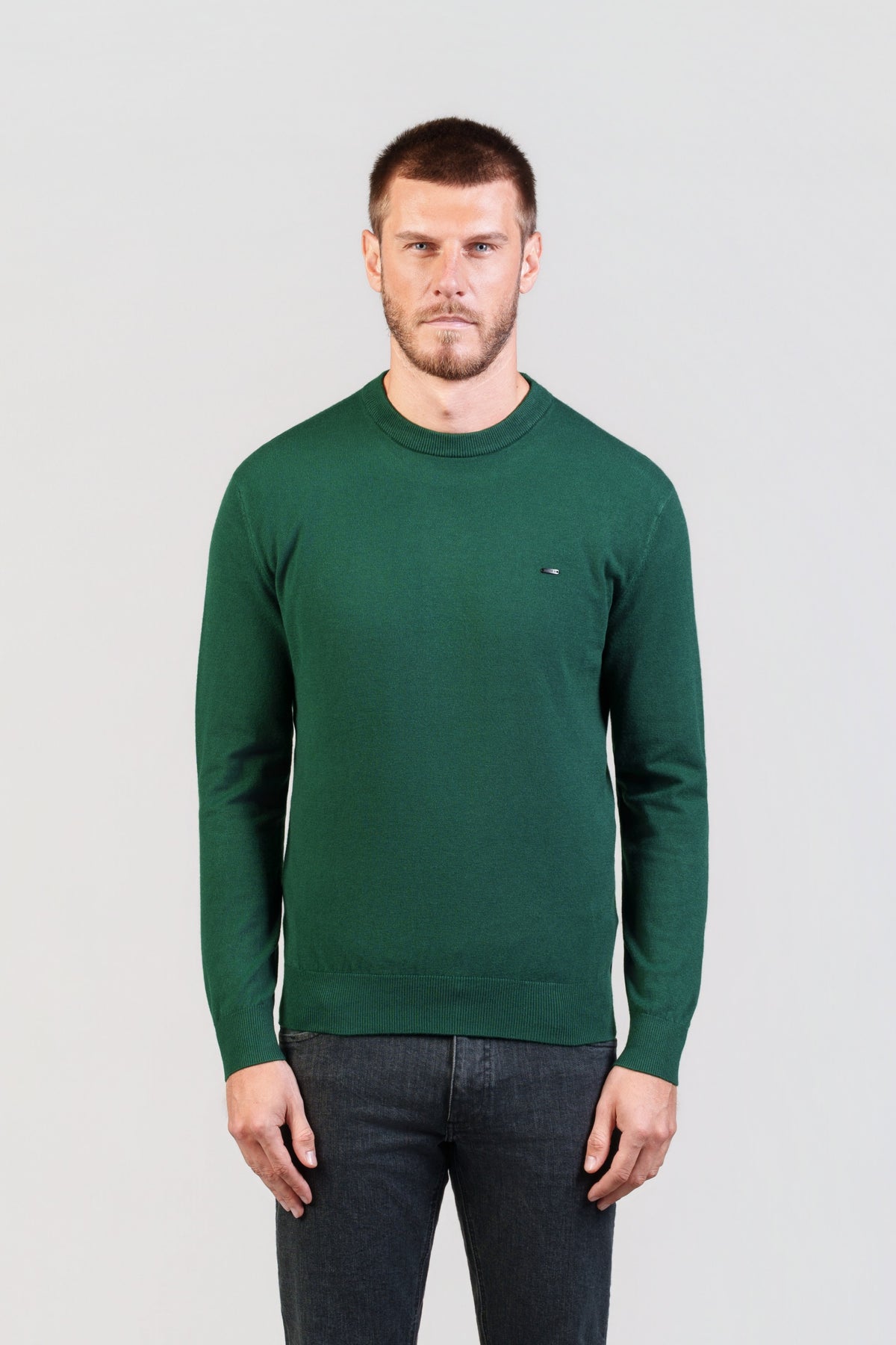 Green Crew-Neck Jumper
