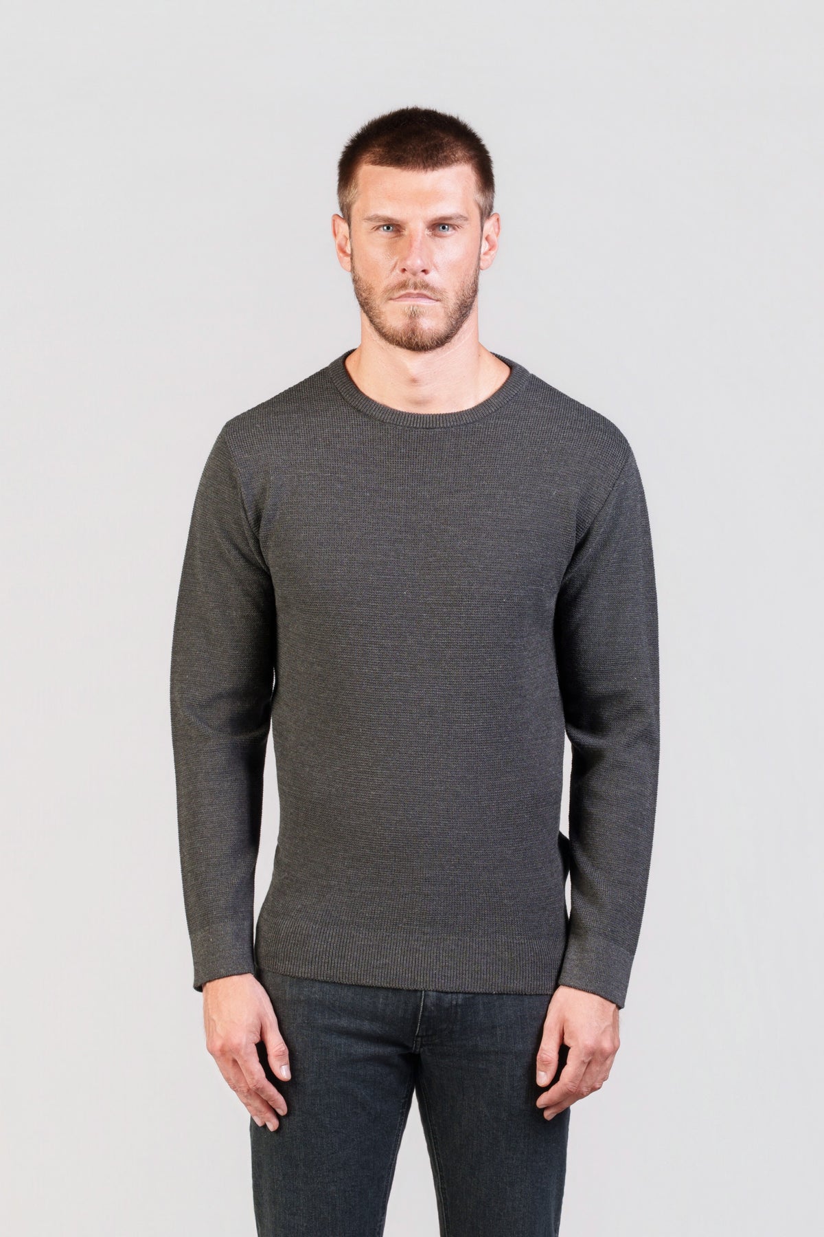 Anthracite Crew-Neck Jumper