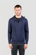 Navy Zip Knit Hoodie