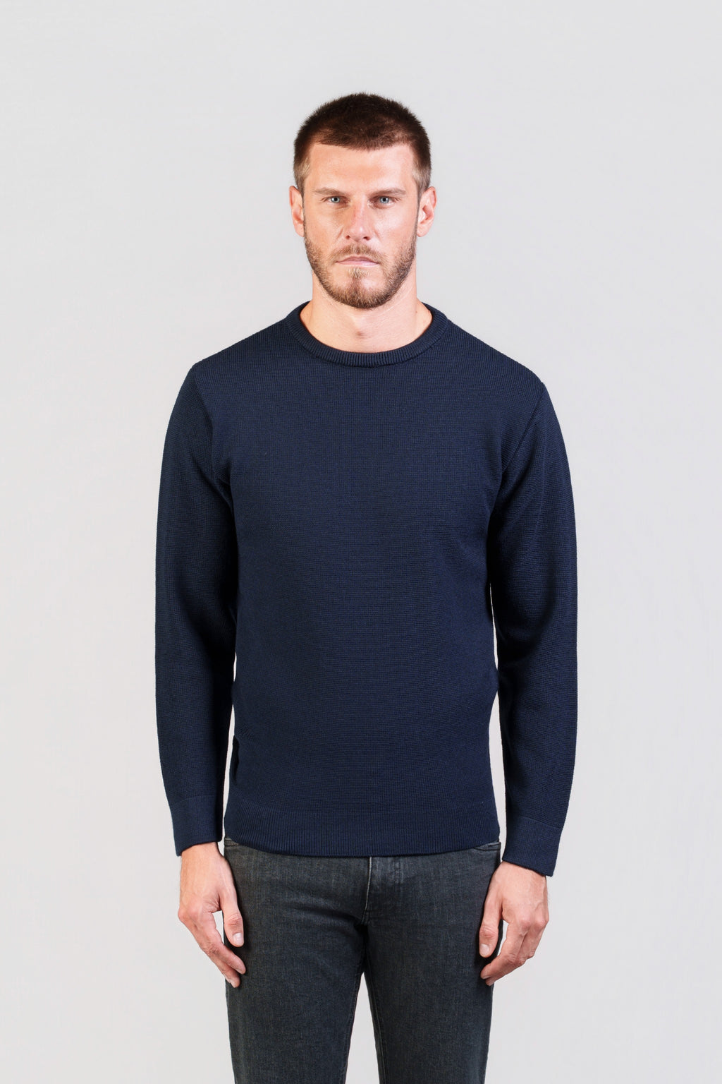 Navy Crew-Neck Jumper