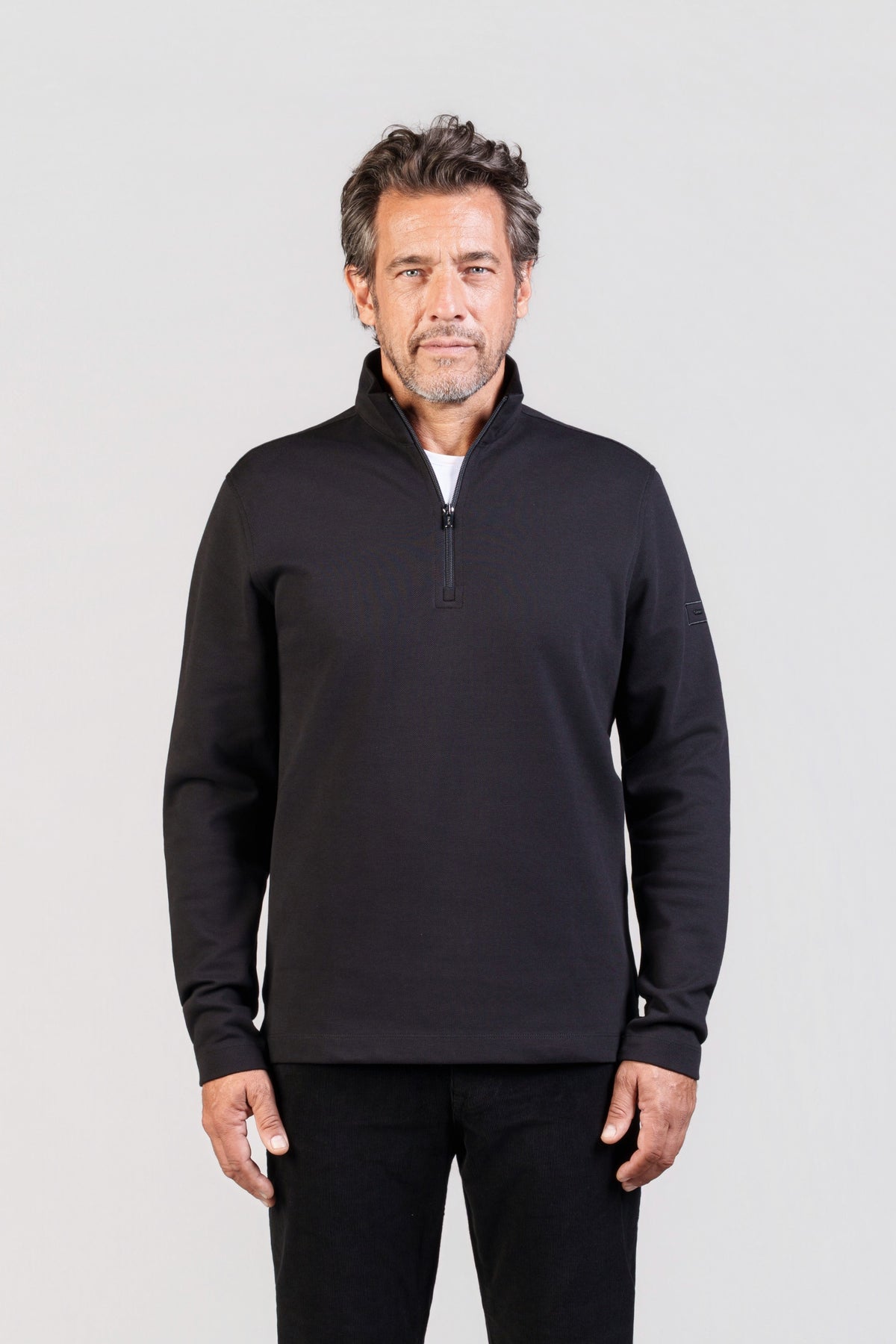 Black Half-Zip Jumper