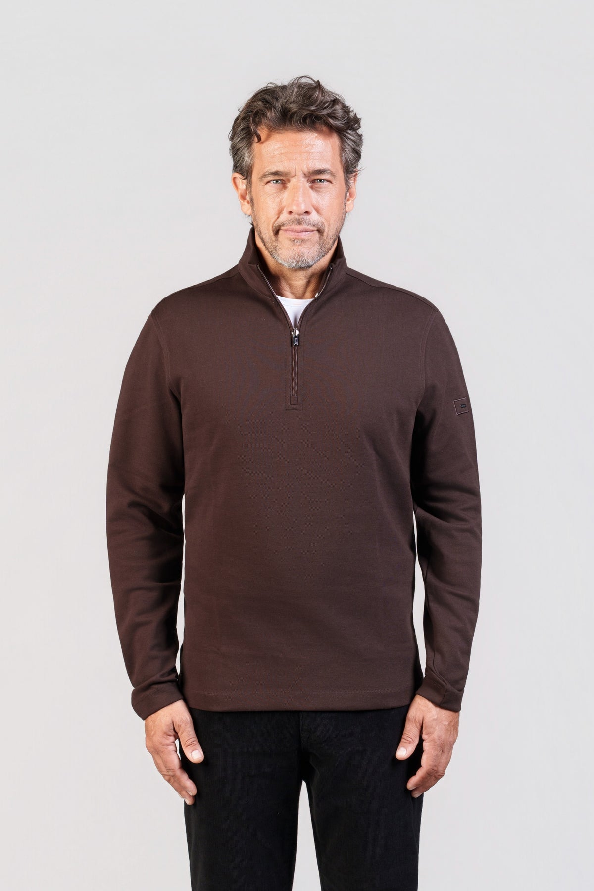 Brown Half-Zip Jumper